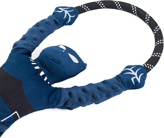 ZippyPaws RopeTugz Dog Toy, Durable Rope for Tugging and Chewing, Plush Body with Squeaker, Black Panther