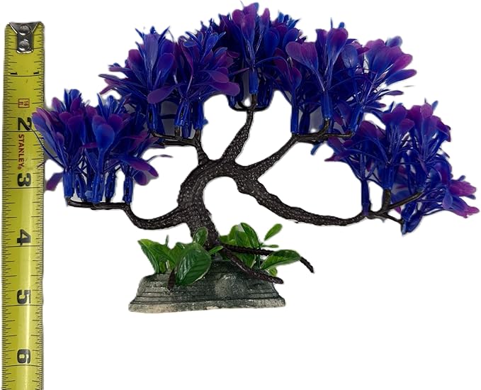 Purple and Pink Bonsai Tree Plastic Aquatic Plant for Aquariums