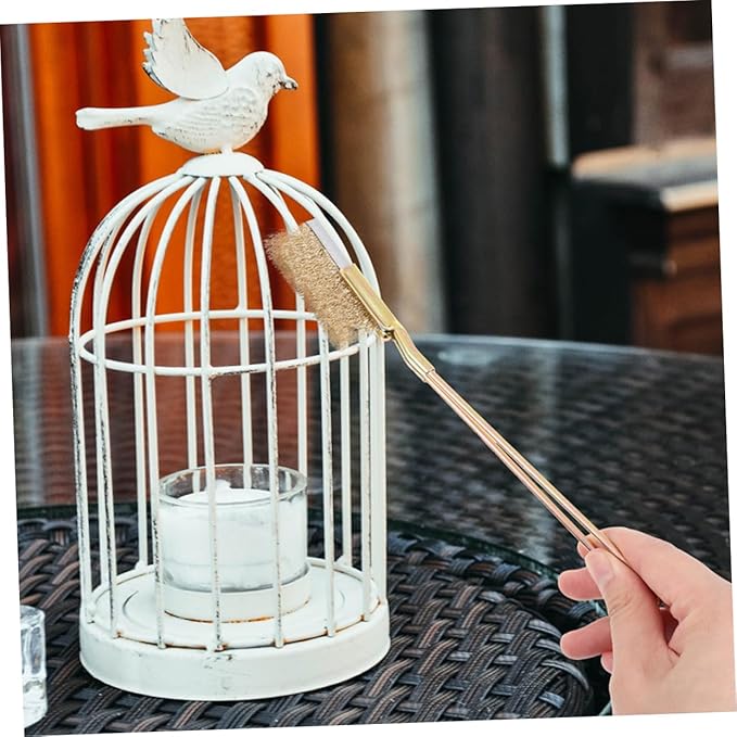 ORFOFE 1set Bird Cage Cleaning Brush with Handle Steel Bristles for Cleaning of Cages Ramps and Accessories Design for Animal Enclosures