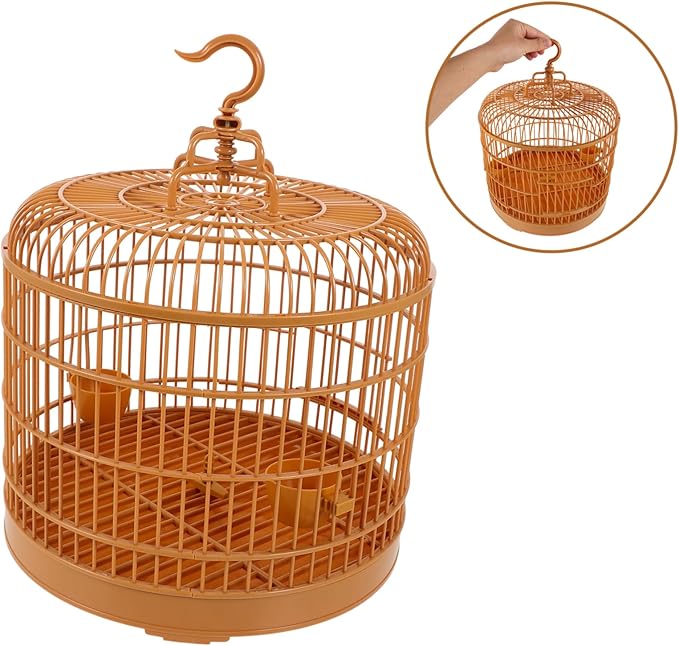 Mikikit Hanging Bird Cage Lightweight Birdcage for Versatile Use for Hamsters Parrots and Other Birds Decorative and Practical