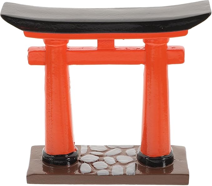 Toddmomy Miniature Torii Gate Aquarium Decor 2-Pack Japanese Style Fish Tank Ornaments 3.54X1.57X3.14 Inch Zen Garden Micro Landscape Decoration for Aquatic Pets