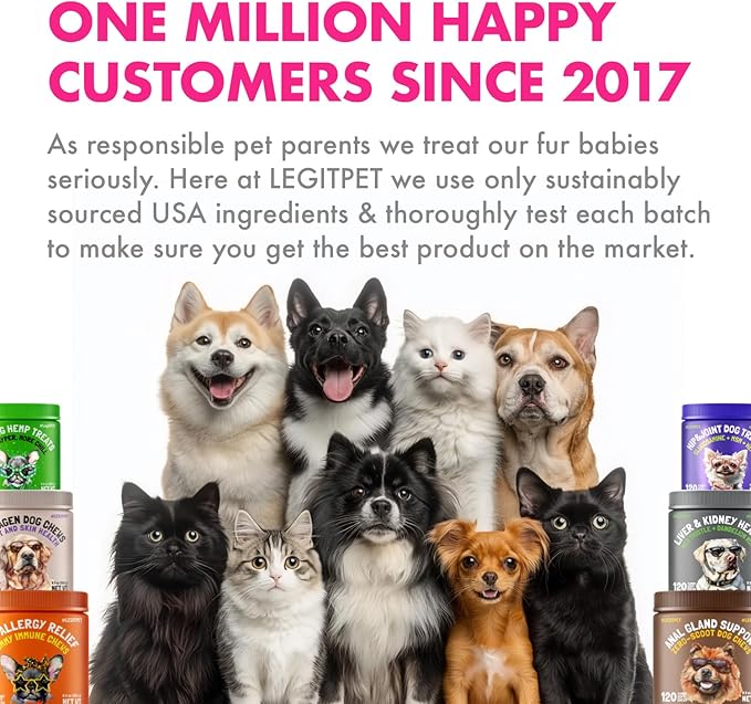 LEGITPET Daily Probiotic Cat Chews for Digestive & Gut Health – Supports Healthy Digestion & Immune System – Crunchy Chews with Creamy Center – Chicken Flavor, 500 Chews