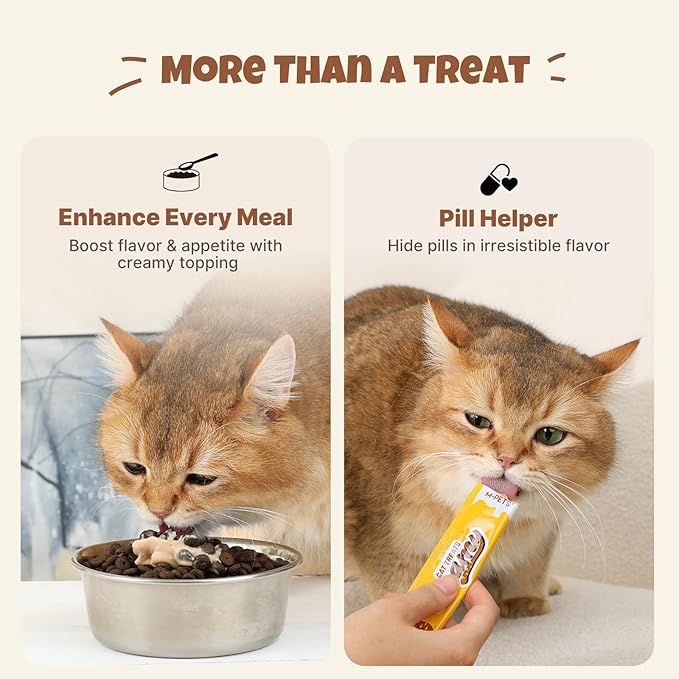 Triple Meat Protein Lickable Cat Treat – 20 Tubes Pack of Healthy Squeeze Up Creamy Snacks with Functional Nutrients for Hydration, Digestive & Coat Health – Grain Free, High Protein, Chicken Flavor