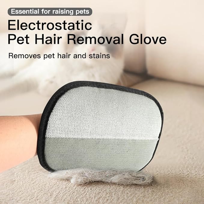 Pet Hair Removal Glove, Reusable Pet Grooming Mitt for Dogs and Cats, Effectively Removes Hair from Clothing Couch Carpet Car Seat (1 Pack)