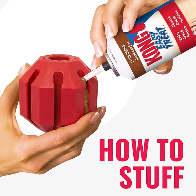 KONG Stuff-A-Ball - Durable Chew Toy for Dogs - Natural Rubber Dog Toy for Dental Health - Pet Toy for Chewing & Teeth Cleaning - Stuffable Toy for Dog Treats & Snacks - for Large Dogs