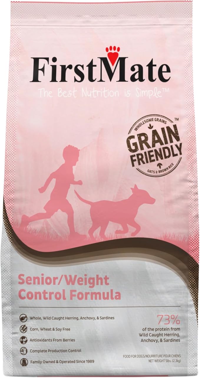 FirstMate Grain Friendly Senior Dog Food, 5 LB