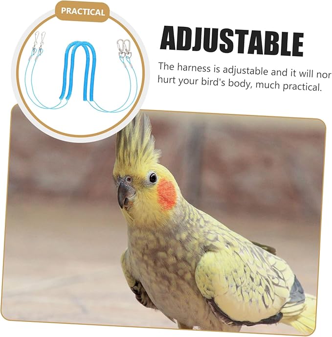 NOLITOY 8pcs Birdcages Accessories Parrot Harness Leash for Outdoor Flying Lightweight and Bird Harness Kit