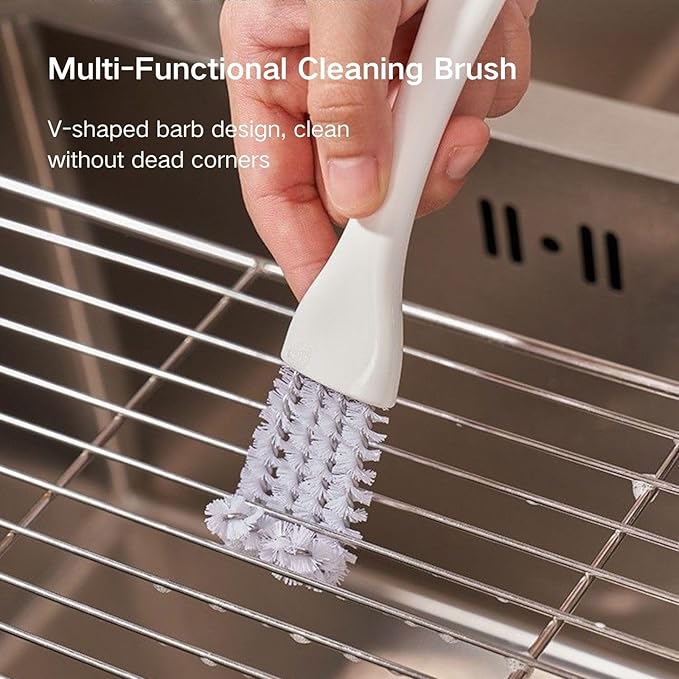 2-in-1 Birdcage Cleaning Tool (2PCS), Birdcage Cleaning Brush with Long Handle and Guano Removal Scraper, Parrot Cage Cleaning Accessories