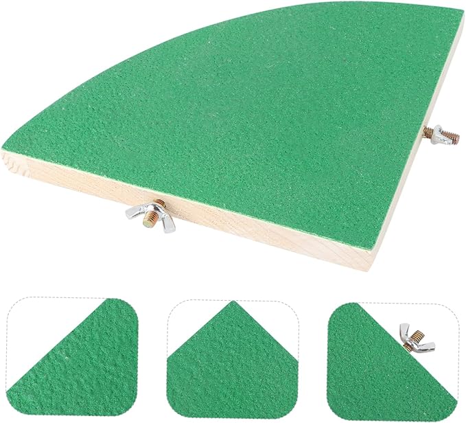 POPETPOP Fan Shape Frosted Wooden Pet Cage Platform Small Pet for Parrots Hamsters Squirrels Durable Chew Decoration Supplies Random Color