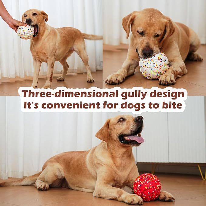 Dog Ball Squeak Toys (Bell Ball 5.12in White A)