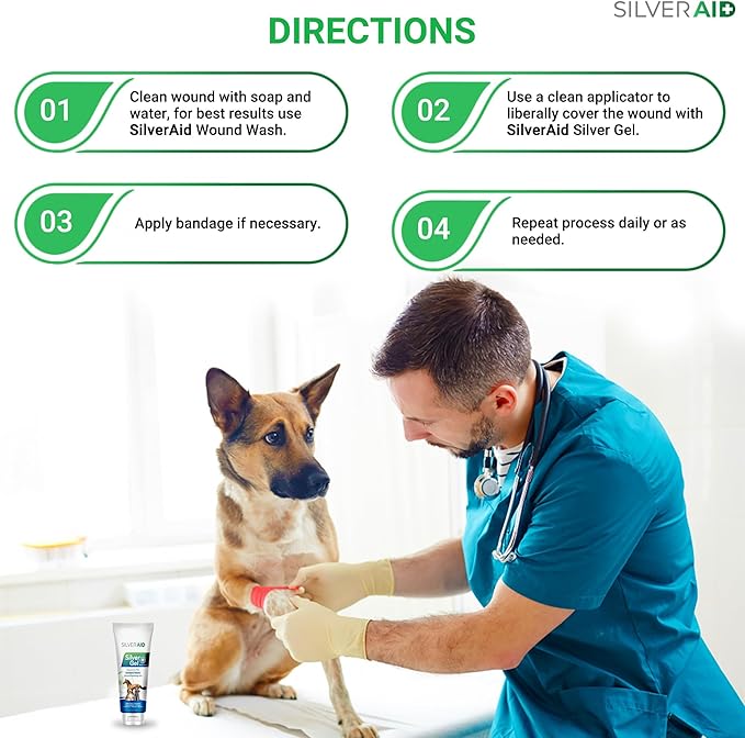 Hot Spot Treatment Gel for Horses Colloidal Silver Wound Care for Cuts, Bites, Rashes, Skin Irritations & Ulcers, Gorse Wound Care Solution, 4.0 Ounces - Vet Recommended & Made in USA