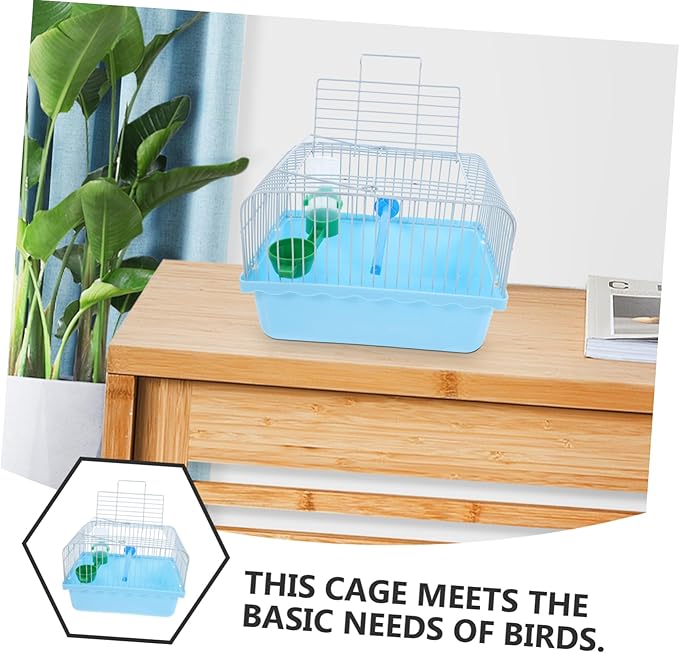 Healifty Portable Bird Carrier Cage for Small Birds and Lovebirds with Perch Food Box and Waterer Lightweight Travel Cage for Parrots and Small Pets Easy to Carry with Handle Random Color
