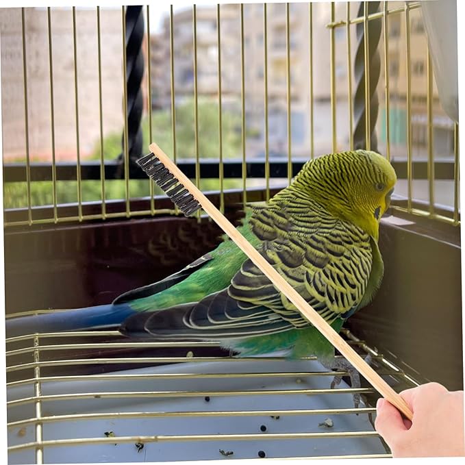 Sosoport 2pcs Bird Cage Cleaning Brush Set Pet Bird Cage Cleaner Small Animal Enclosure Tools Garden Shovel Reptile Hedgehog Accessories Pet Supplies