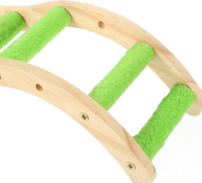 HOMSFOU Wooden Parrot Climbing Ladder and Hamster Cage Ladder with Beak and Claw Grinding Function, Creative Bird Cage Accessory for Small Pets’ Play and Exercise