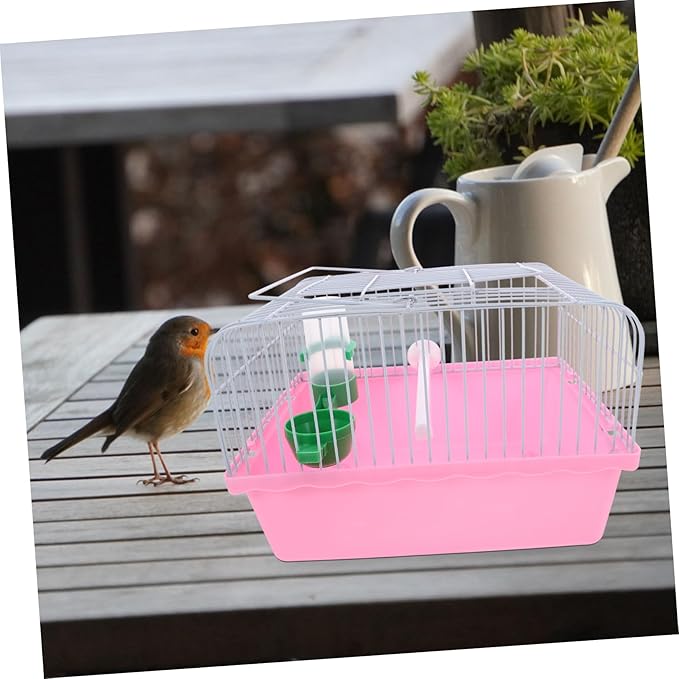 VICASKY Multifunctional Portable Bird Cage for Parrots and Cockatiels with Perch Food Box Water Dispenser Lightweight Travel Carrier for Small Pets and Lovebirds