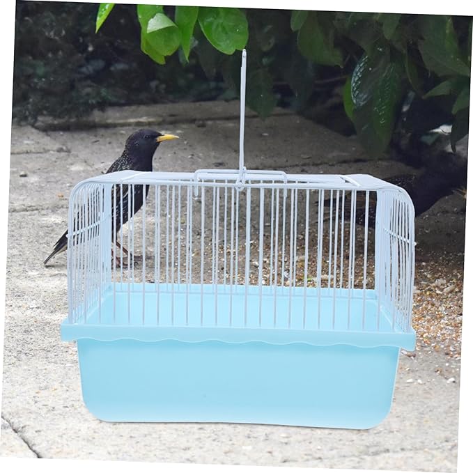 Garneck Portable Lightweight Bird Cage for Lovebirds and Small Animals Easy to Clean Travel Carrier Transparent Window for Parakeets and Cockatiels