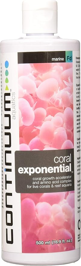 Continuum Aquatics Coral Exponential - Coral growth accelerator & amino acid complex for live corals & reef aquaria, 500 ml