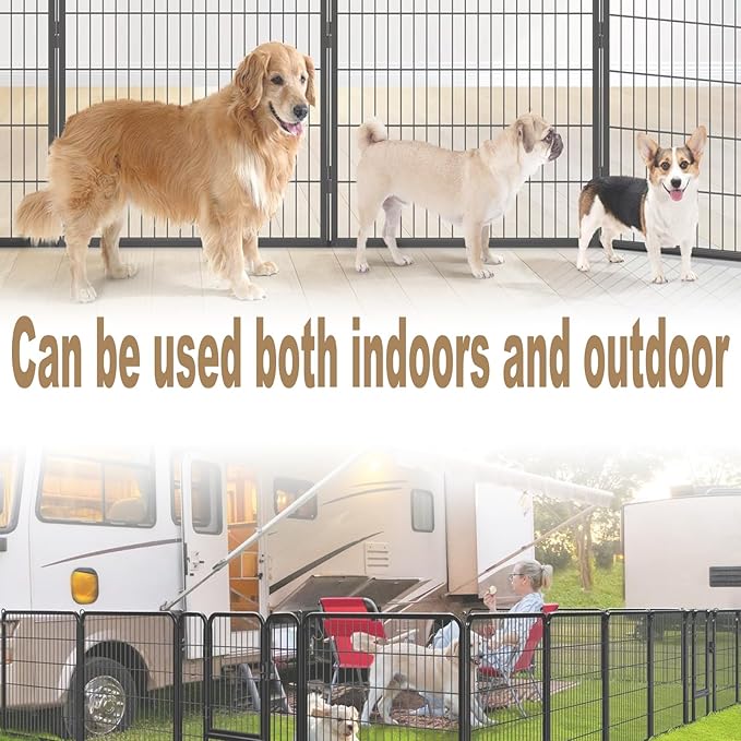 Dog Playpen,32 in(H) 7 Panels 1 Gate Pet Fence