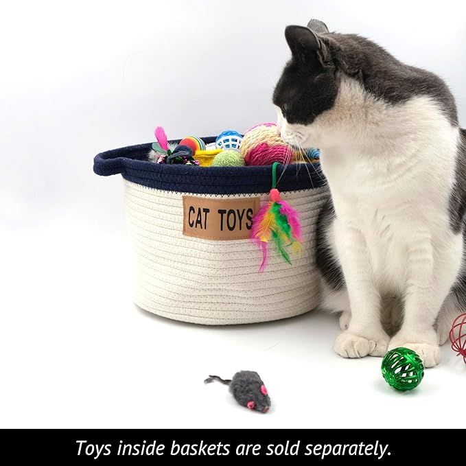 Midlee Cat Toy Rope Cotton Basket (Large)