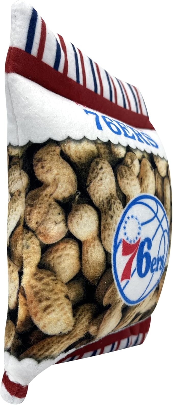 NBA Philadelphia 76ers Crinkle FINE Plush Dog & CAT Squeak Toy - Cutest Stadium Peanuts Snack Plush Toy for Dogs & Cats with Inner Squeaker & Beautiful Baseball Team Name/Logo