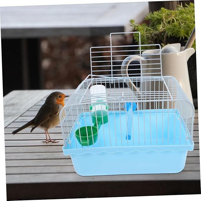 Portable Bird Carrier for Animals Multi Use Birdcage with Perch Food Box Water Dispenser Sturdy Design for Parrots Lovebirds for Travel Breeding