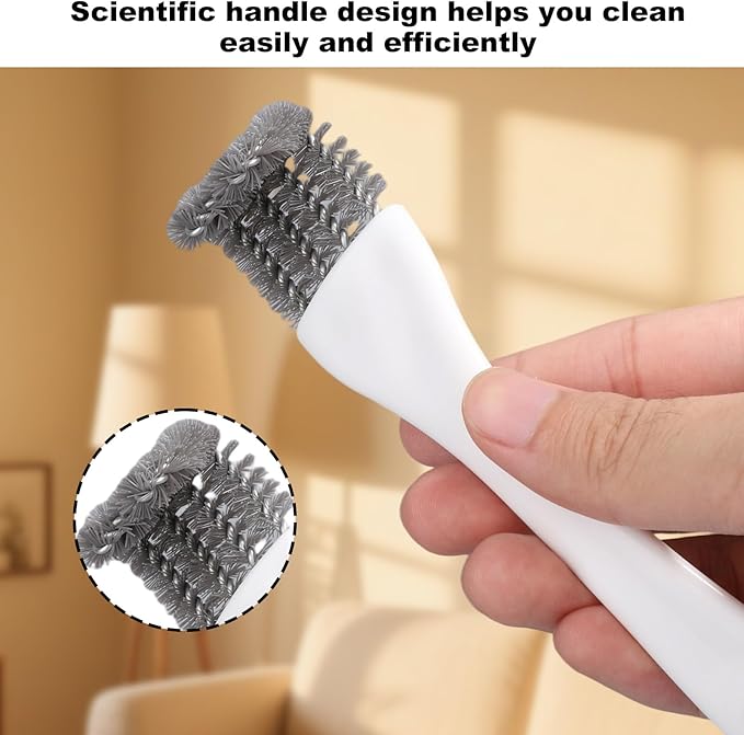 Penitue 4pcs Bird Cage Brush with 1 Scraper, Long Handle Bird Cage Shovel Cleaner for Cleaning Kennels Perches Parrot Parakeet Pet Accessories