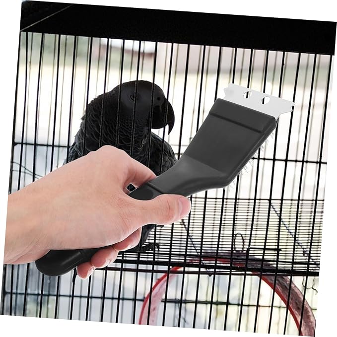 Birdcage Maintenance Brush with Stainless Steel Shovel Bird Droppings Cleaning Tool for Pet Birds