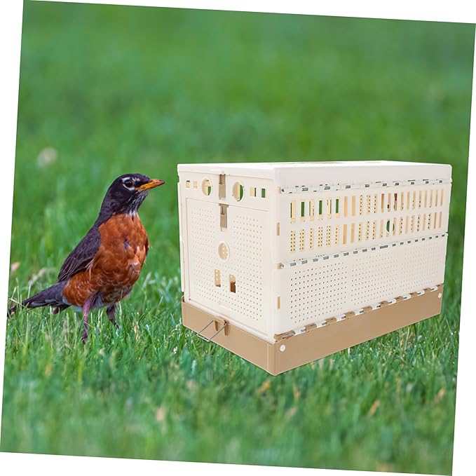 Happyyami Pigeon Aviary Cage Small Travel Carrier for Pigeon Training Breathing Mesh Pet Accessory