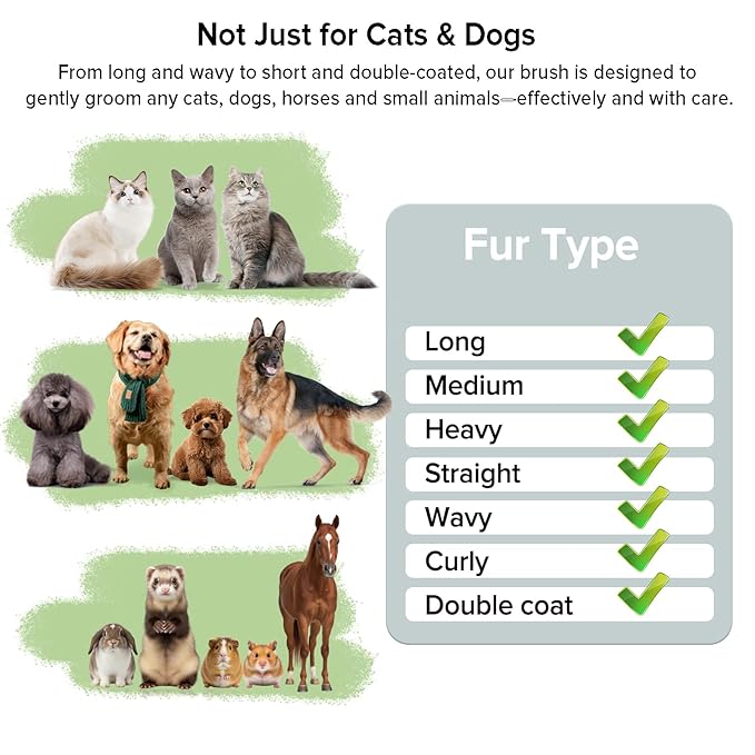 Cat Brush for Shedding, Industry-First Adjustable Cat Brushes for Indoor Cats, Self-Cleaning Slicker brush, 264 Skin-Friendly Needles for Long or Short Haired Dogs, Perfect for Deshedding & Massaging