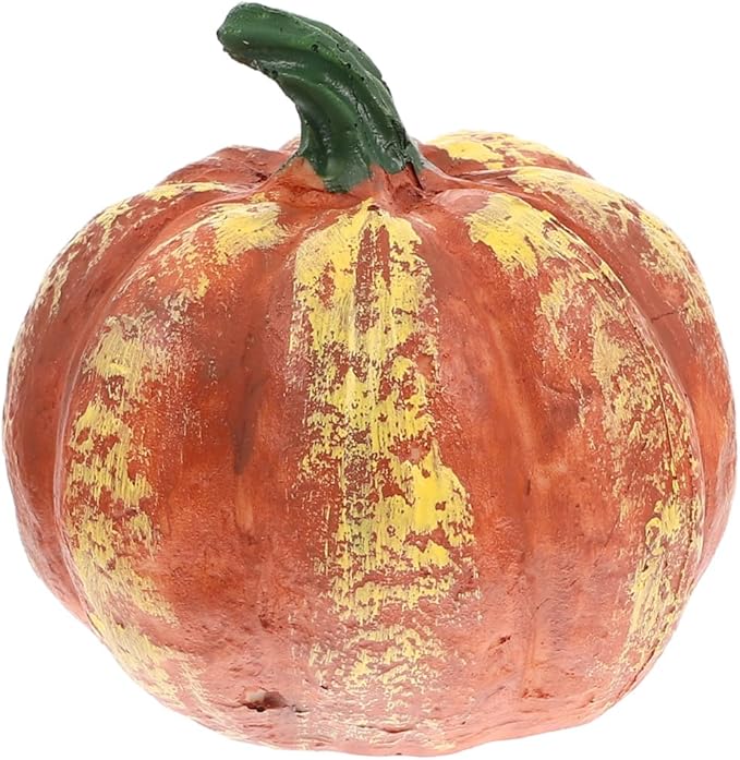 POPETPOP Pumpkin Shaped Aquarium Cave 3 Inch Resin Fish Tank Decor Shrimp Hideout Wear-Resistant Aquarium Decoration for Fish and Aquatic Pets