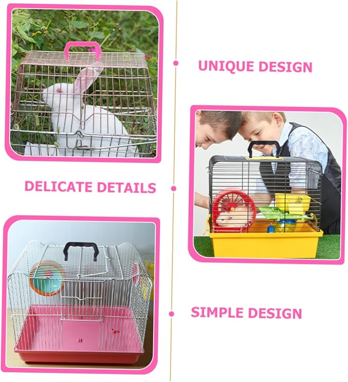 Happyyami 20pcs Portable Detachable Plastic PET Cage Handle Set Thickened Birdcage Lifting Handles for Hamster and Small Animal Cages Easy to Carry for Outdoor Use
