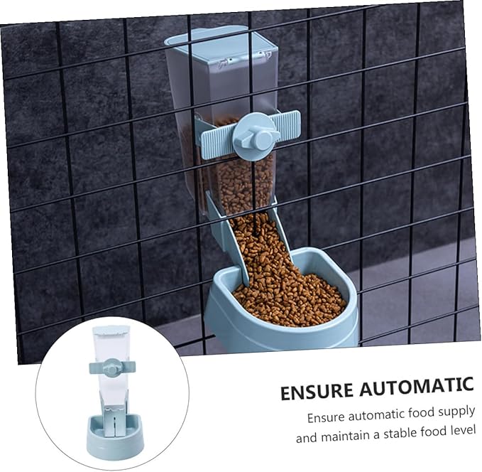 Outanaya Hanging Automatic Bird Feeder Small Pet Feeder Blue Plastic for Outdoor Bird Cages and Hamster Accessories