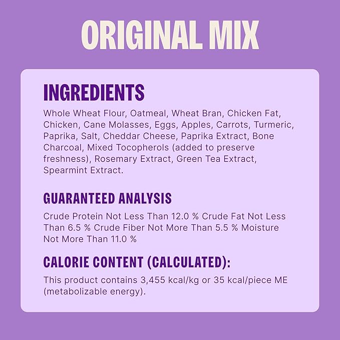 Wellness Old Mother Hubbard Classic Original Mix Dog Biscuits, Natural Training Treats, 4 Flavors, Mini Size, 3.8 lb Bag