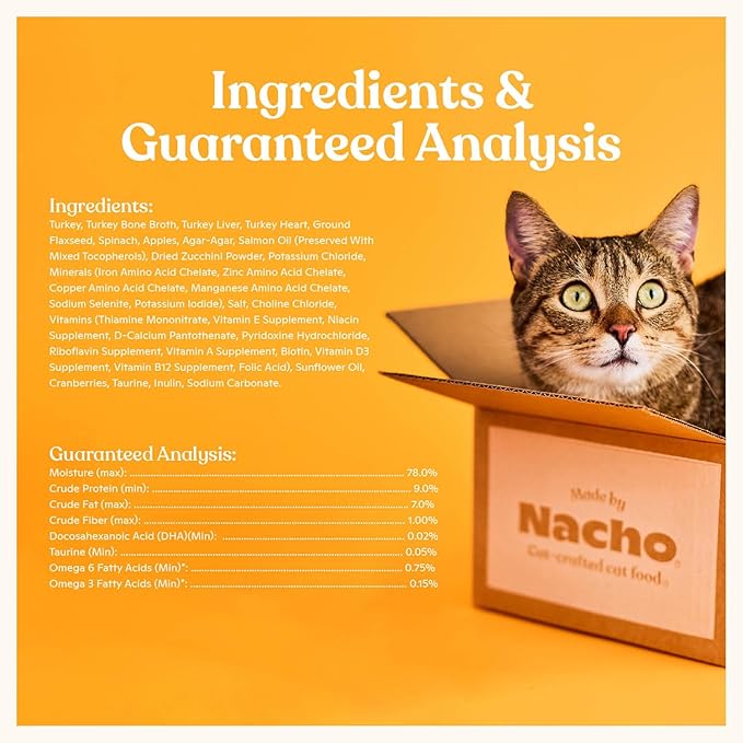 Made by Nacho Premium Wet Cat Food Grain-Free Pate Cans (Turkey & Turkey Liver - 6 Pack, 5.5 Ounce)