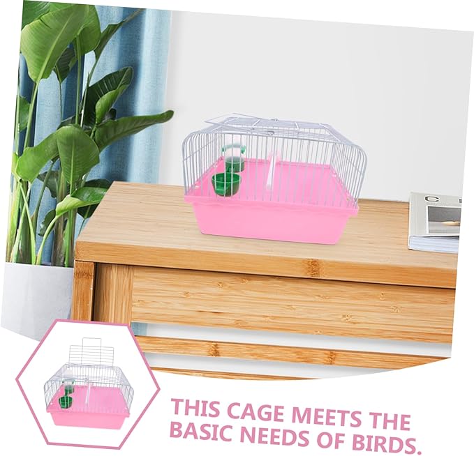 Milisten Portable Bird Cage for Birds Spacious Metal Carrier with Food Tray Water Dispenser for Parrots Lovebirds Comfortable Travel for Pet Birds