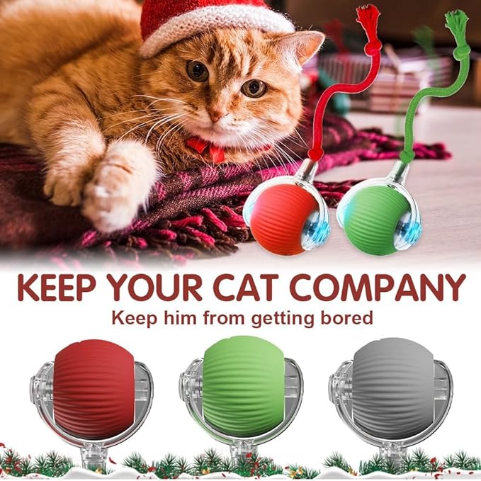 Interactive Cat Toy, 2026 New Cat Toy for Indoor Cats, Intelligent Rolling Ball Toys, Kitten Toys for Bored Indoor Cats/Dogs (Green)