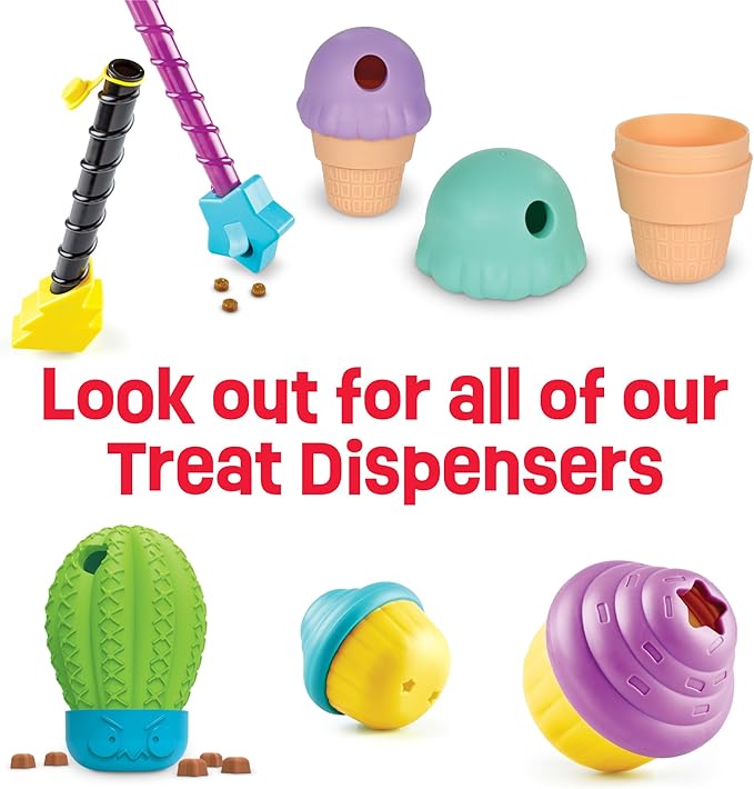 Brightkins Large Ice Cream Cone Treat Dispensers for Dogs - Interactive Dog Toys for All Breeds, Gifts for Dogs (Pack of 2)
