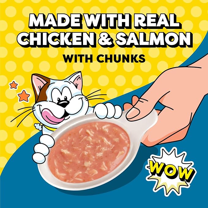 Temptations Lickable Spoons, Soft Lickable Cat Treats, Adult Wet Cat Treats, Salmon Flavor with Chicken Chunks, 4 Spoons, Pack of 12 (48 Total)