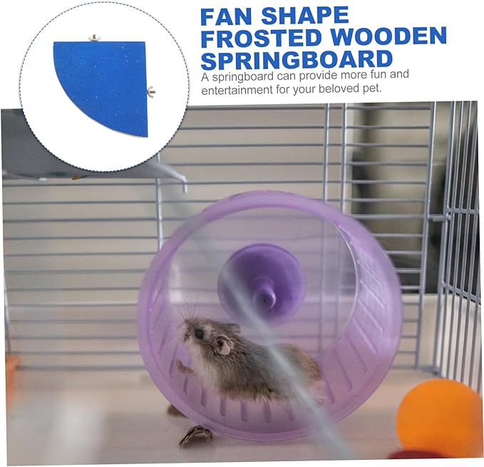 Abaodam Fan Shape Frosted Wooden for Small Pets DIY Pet Cage Platform Decoration for Hamsters Squirrels Parrots and More Durable Chew Design Random Colors Random Color