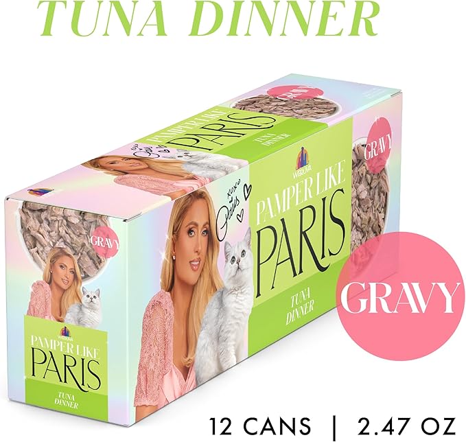 Weruva Paris Hilton Pamper Like Paris Natural Grain Free Wet Cat Food, Tuna in Gravy, 2.47oz Can (Pack of 12)