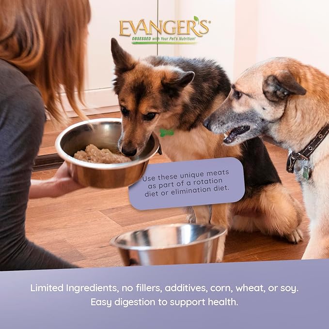 Evanger's Complements Rabbit for Dogs & Cats – 12 Count, 12.5 oz Each – Single-Protein Formula Cooked in Broth – Grain & Gluten Free – Wet Dog & Cat Food