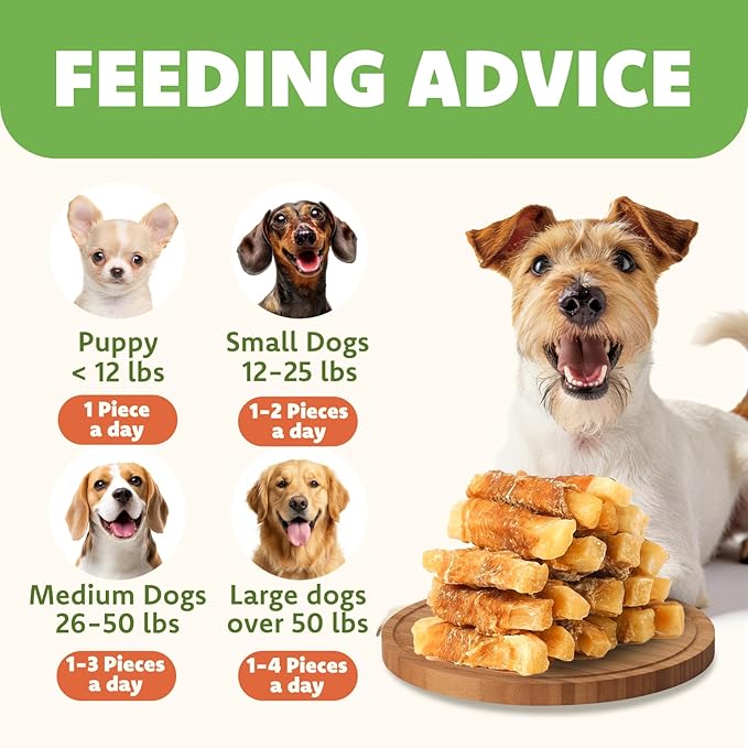 MON2SUN Chicken Wrapped Sweet Potato Dog Treats for All Breeds, Rawhide-Free Soft Chews for Training, No Artificial Colors, 10 oz