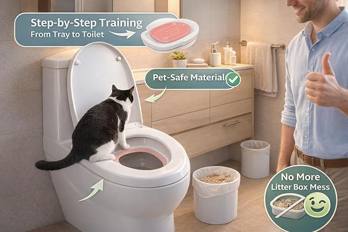 Cat Toilet Training Kit, Professional Universal Hygienic Pet Supply with Tray for Puppy Small Pet
