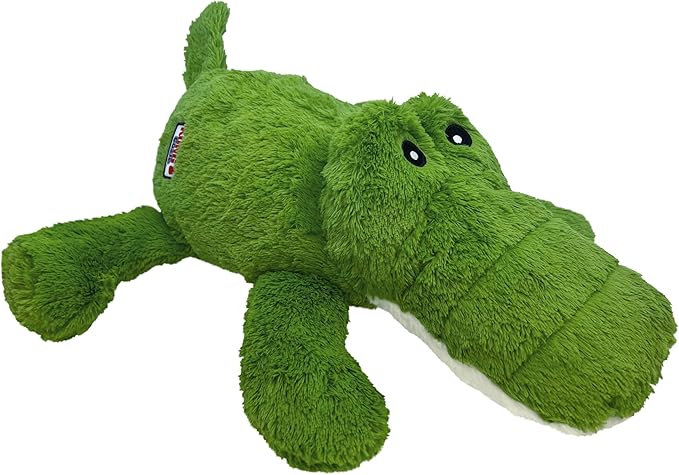 KONG XL 2 Pack - Soft Plush Dog Toy for Large Breeds - Durable, Cuddly & Squeaky - Perfect for Play & Comfort (Alligator/Hippo)