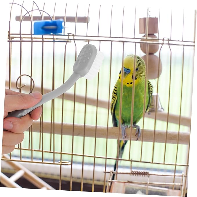 4pcs Bird Cage Cleaner Brush Long Handle Parrot Cage Washing Tool with Double Heads for Easy Cleaning and Maintenance for Pet Owners