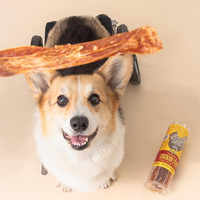 Polkadog Chicken Strip Jerky Dog Treats - Farm-Raised Chicken, All Natural, Single Ingredient, Lean Protein & Omega-3 Rich Snacks for Dogs, Great for All Breeds, Made in USA - 4oz