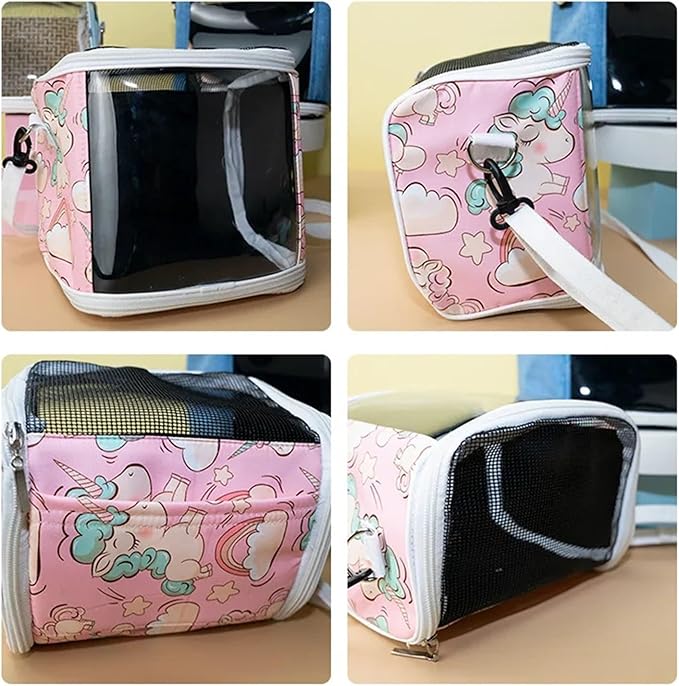 Portable Pet Bird Cage - Breathable and Detachable Travel Bag for Parrots, Hamsters, and Guinea Pigs(Sapphire)