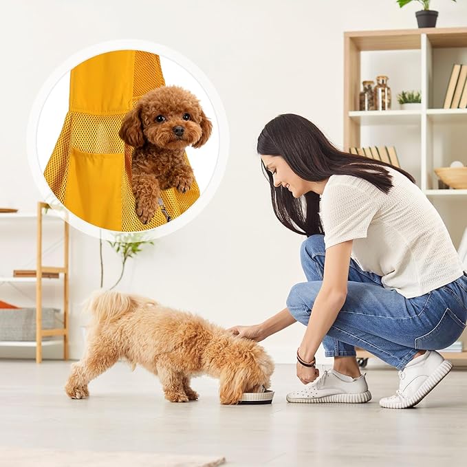 Dog Sling Carrier for Small Dogs and Cats Up to 16.5 Lbs, Breathable Thick Shoulder Strap Pet Crossbody Shoulder Bag, (Yellow, 1 Pcs) Intended for Outdoor/Camp/Travel