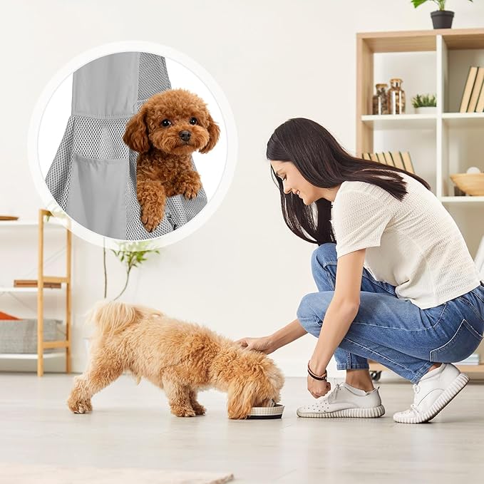 Dog Sling Carrier for Small Dogs and Cats Up to 16.5 Lbs, Breathable Thick Shoulder Strap Pet Crossbody Shoulder Bag, (Gray, 1 Pcs) Intended for Outdoor/Camp/Travel