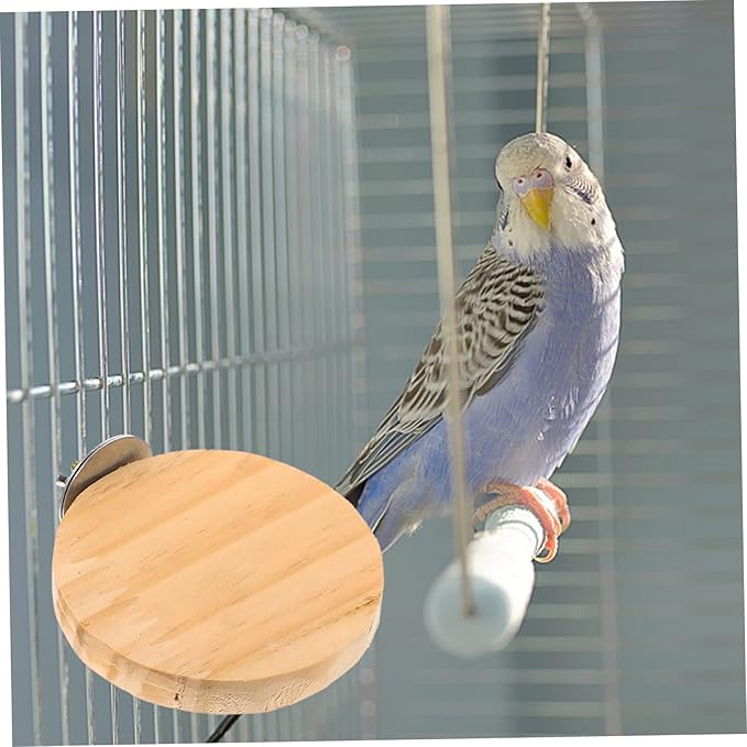 Toddmomy 3PCS Wooden PET Platform Toy for Hamsters Parrots and Birds Sturdy Climbing Stand and Perch for Bird Cages for Small Animal Habitats Natural Wood Material
